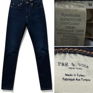 422 Rag & Bone |EUC Turkey Carmen Wash Nina High-Rise Ankle Skinny Jeans (Sz 24)